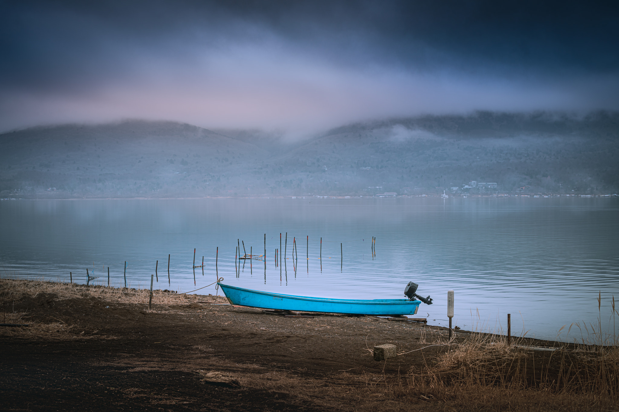 Blue fishing boat