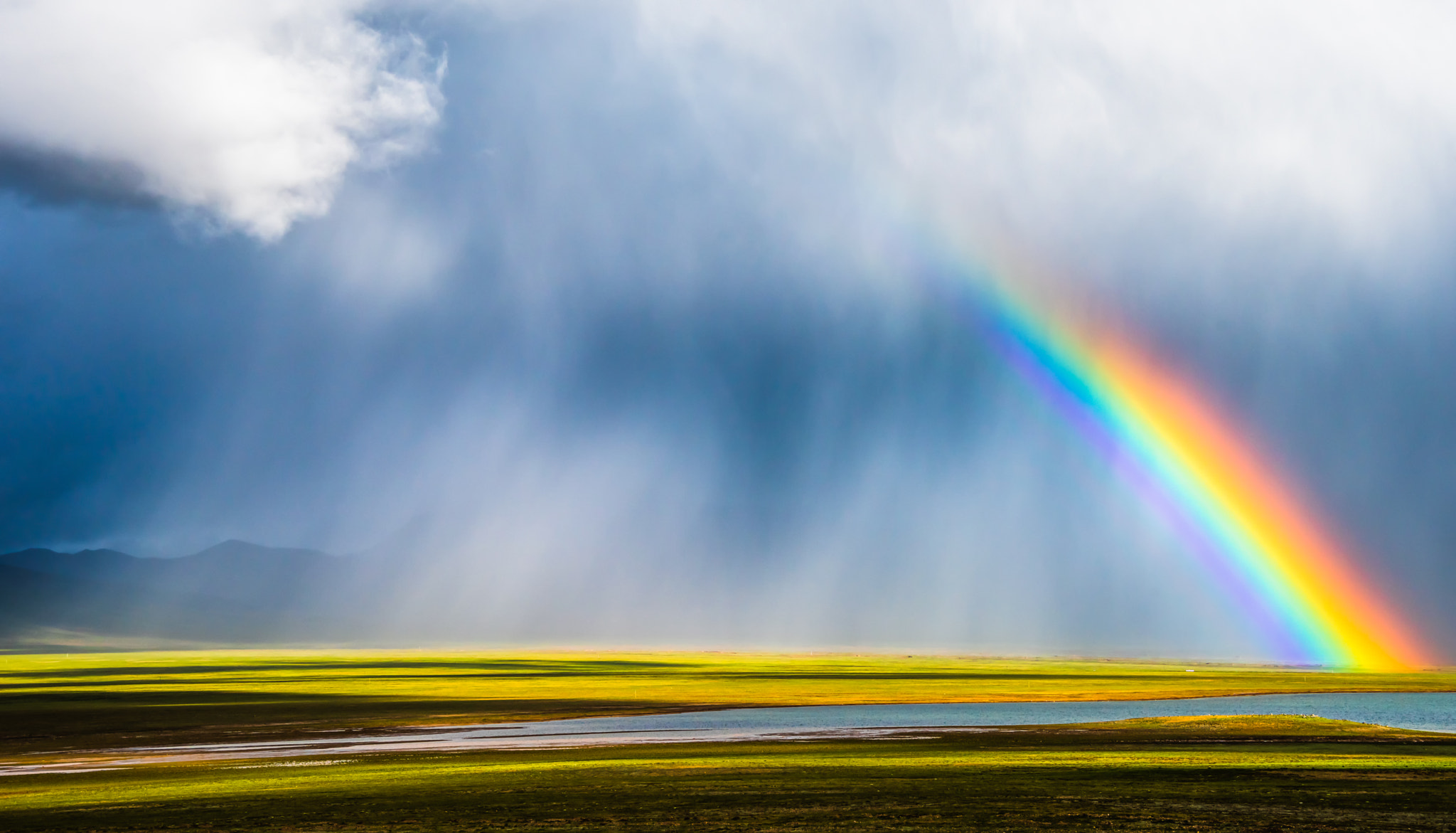 Rainbow over thunderstorm