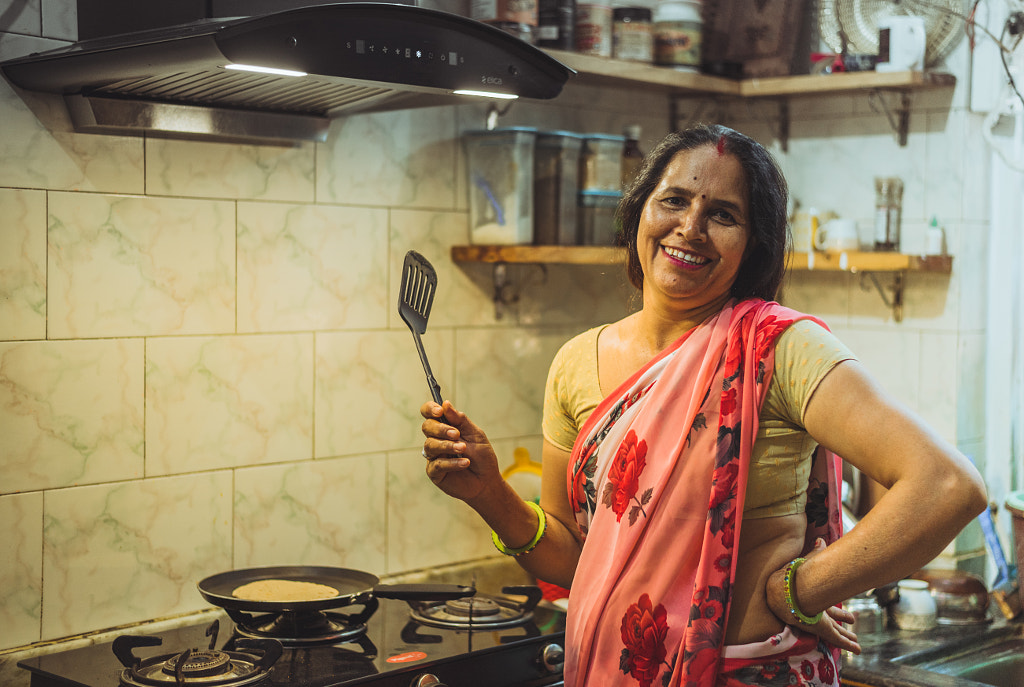 indian woman in the kitchen by ashvini sihra on 500px.com