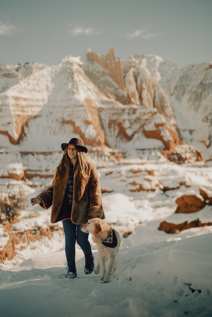 snowy pup hike in the desert by Sam Brockway on 500px.com