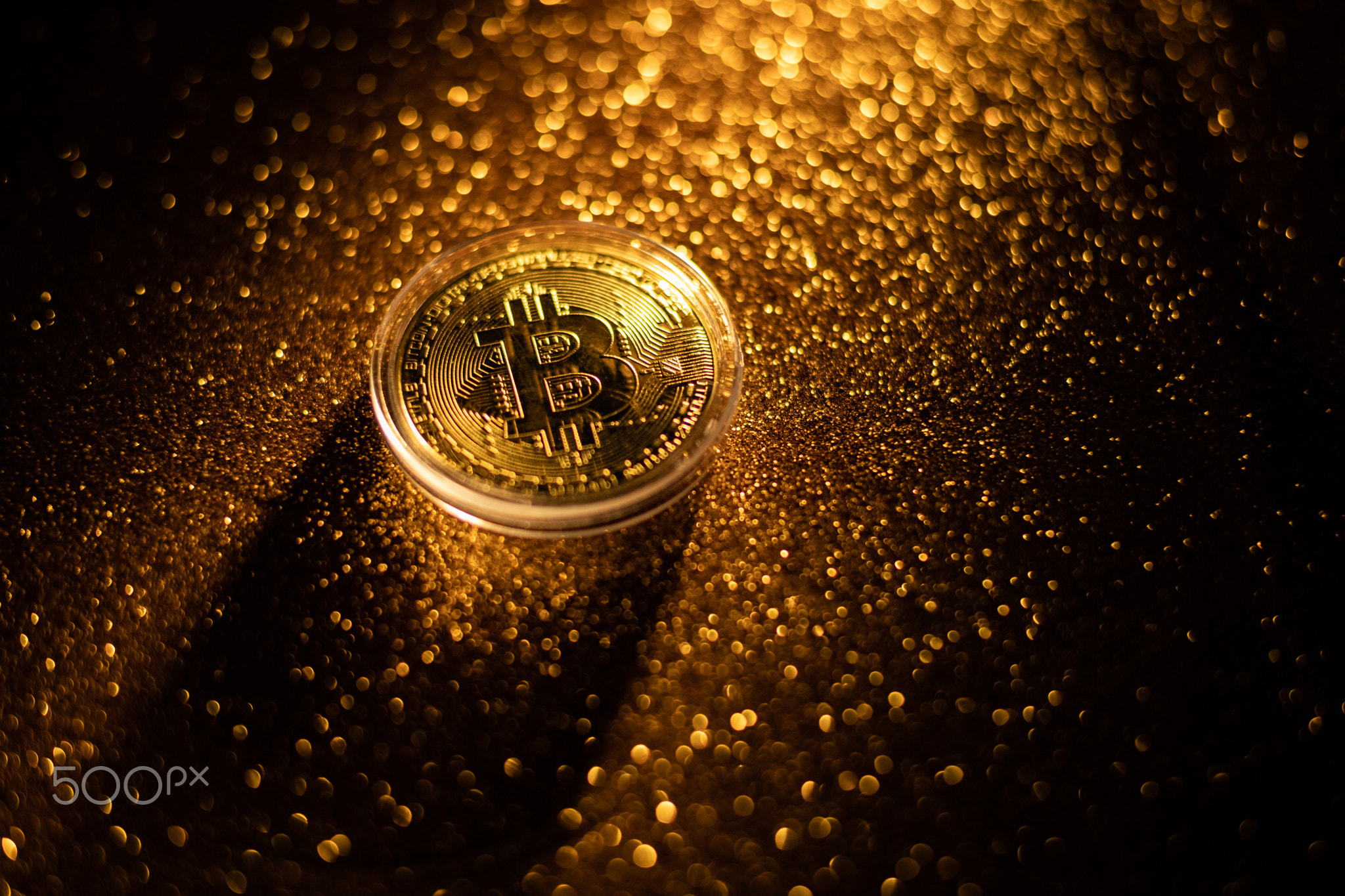 Bitcoin virtual money crypto currency concept