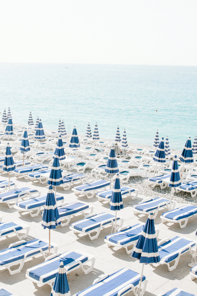 Blue Umbrellas in Nice by Rebecca Adler on 500px.com