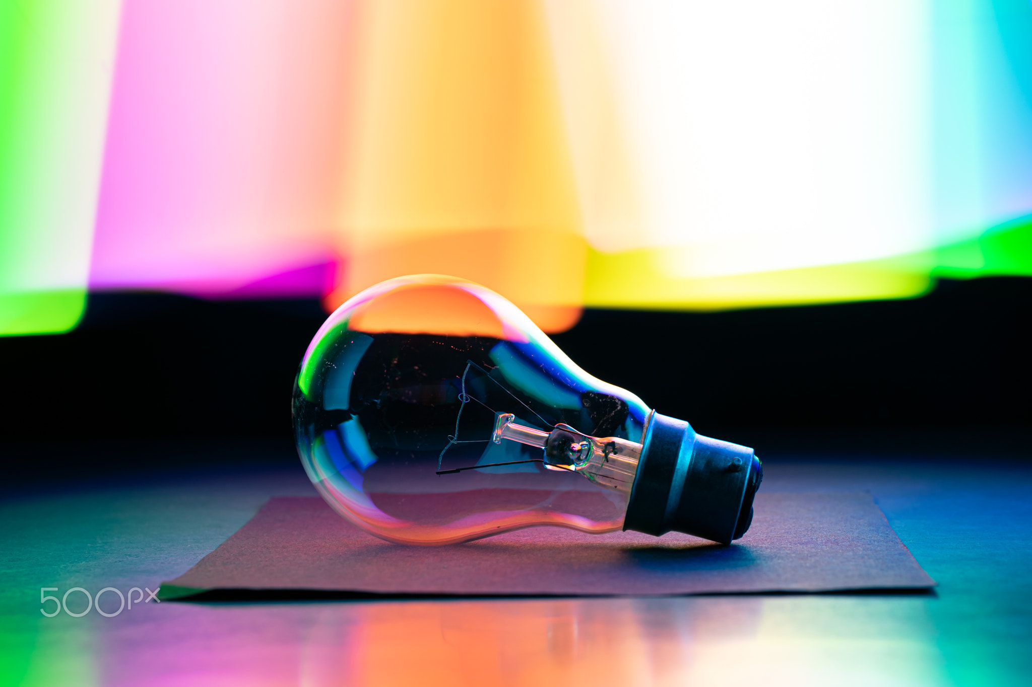 Abstract colour with a tungsten bulb