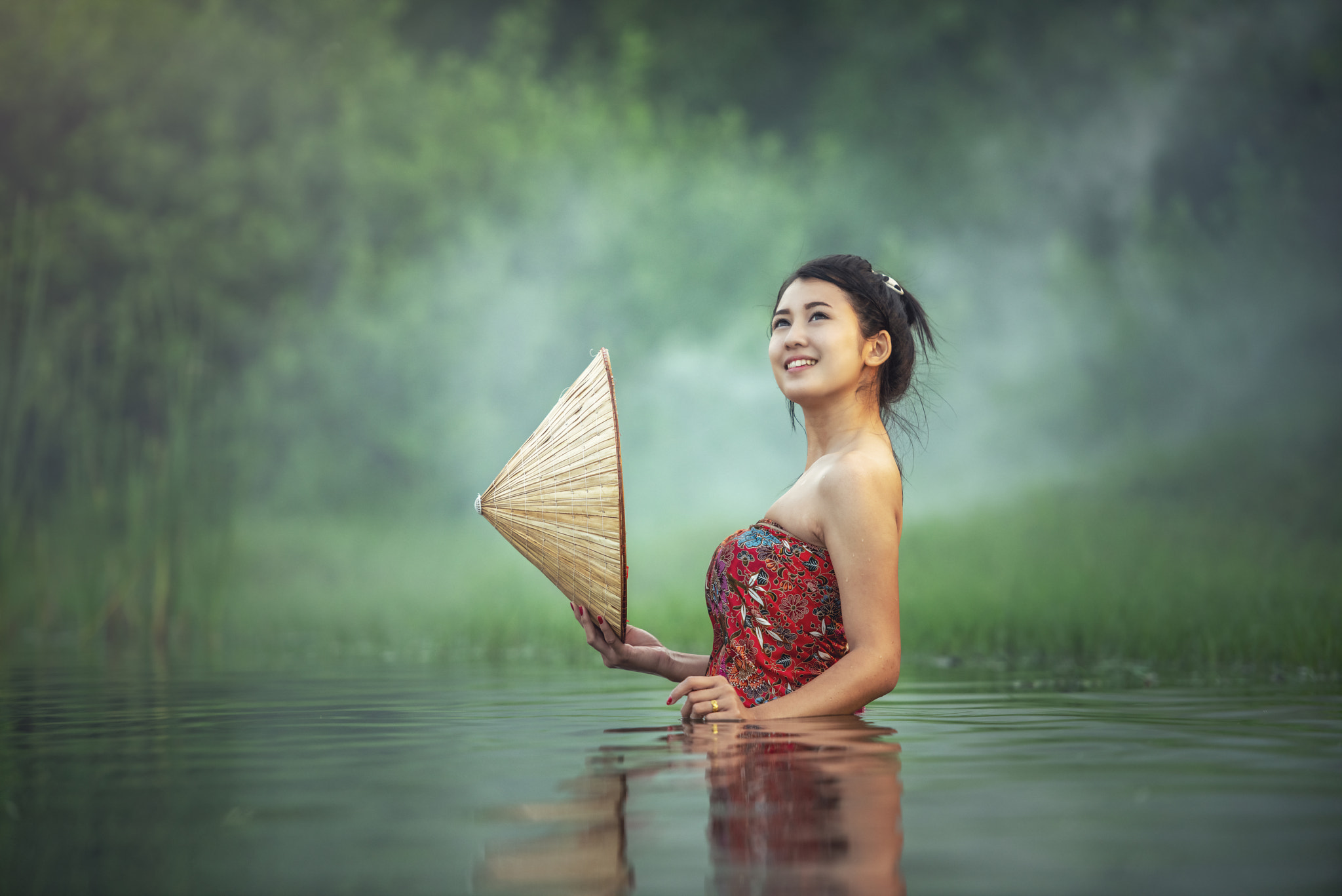 Bathing in the river