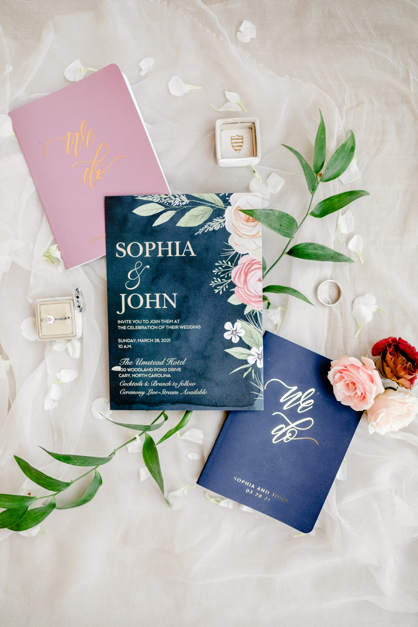 Umstead Hotel Wedding Navy Blush