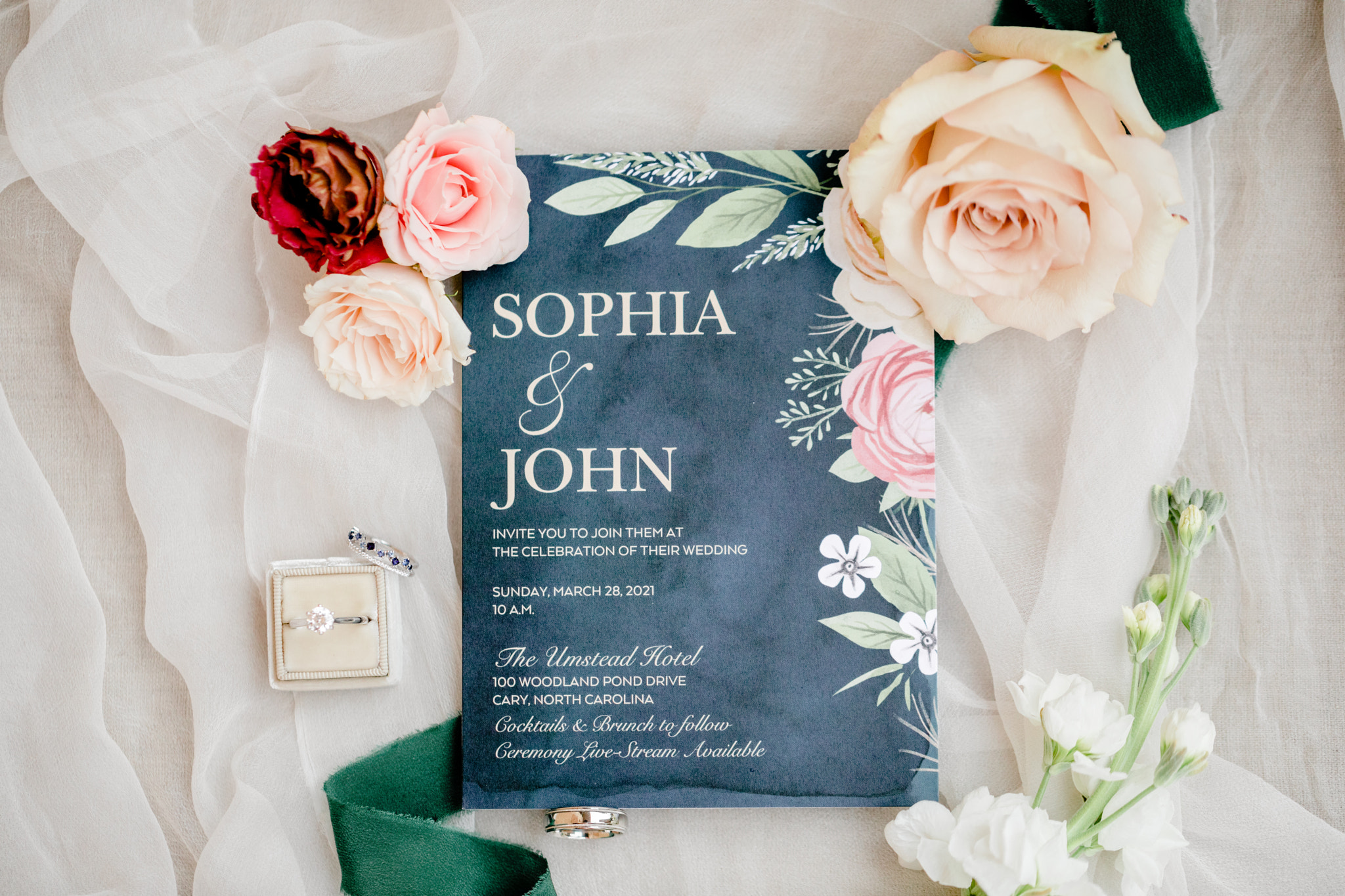 Umstead Hotel Wedding Navy Blush