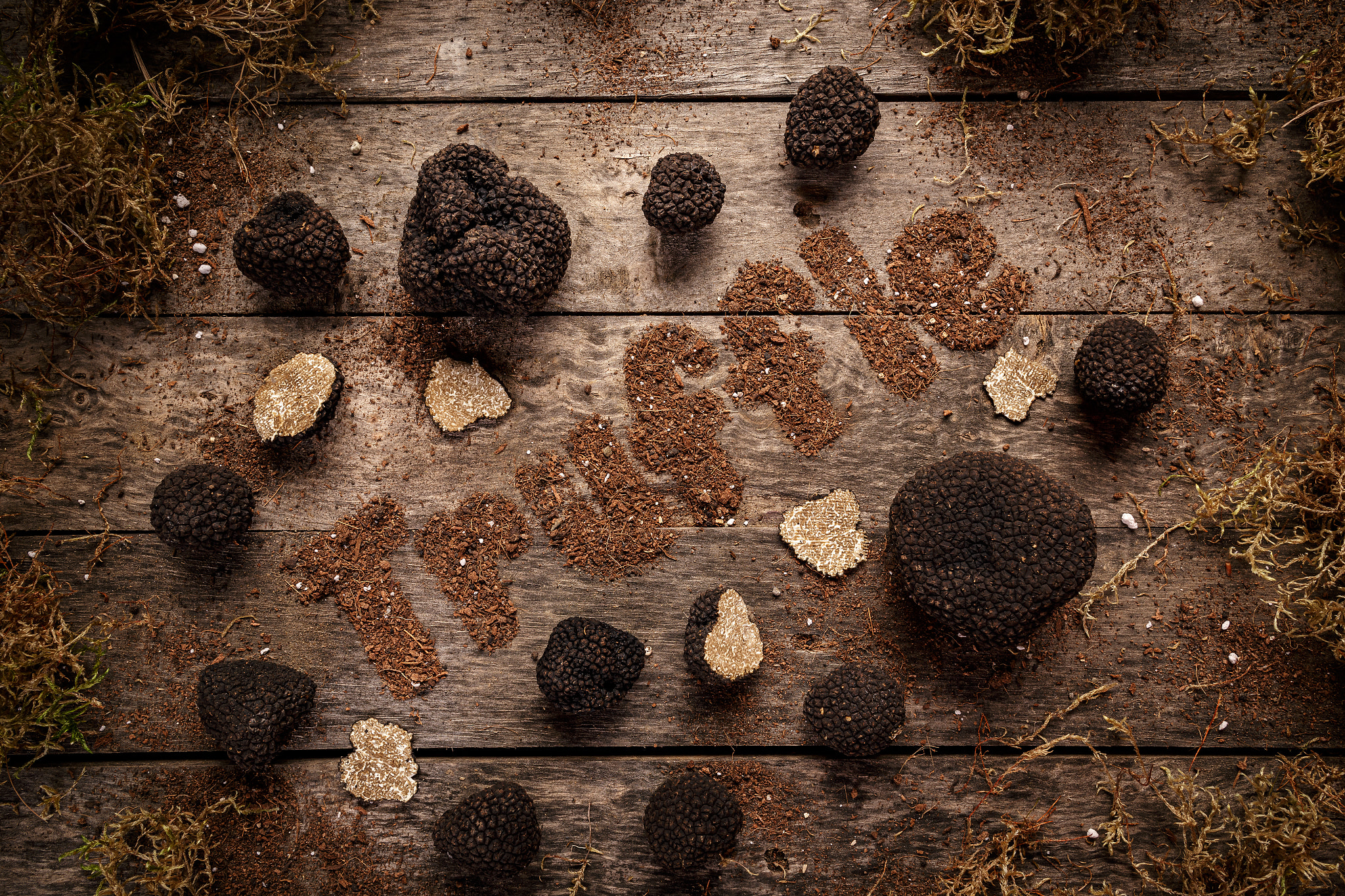 Expensive rare black truffle mushroom