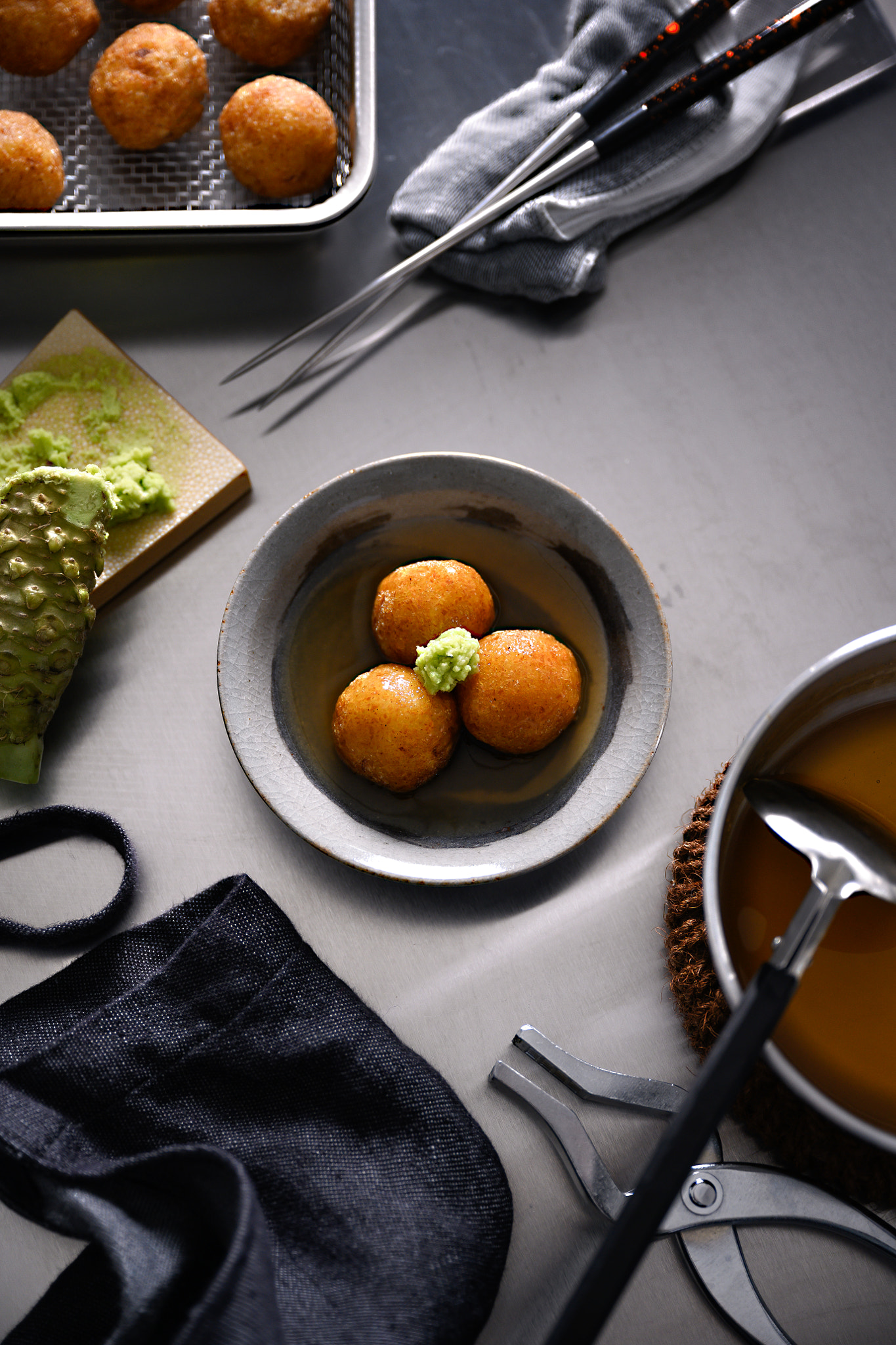 Fried bamboo shoot minced balls