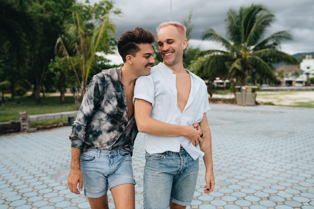 Gay Couple spend time together outdoors by Natalie Zotova on 500px.com