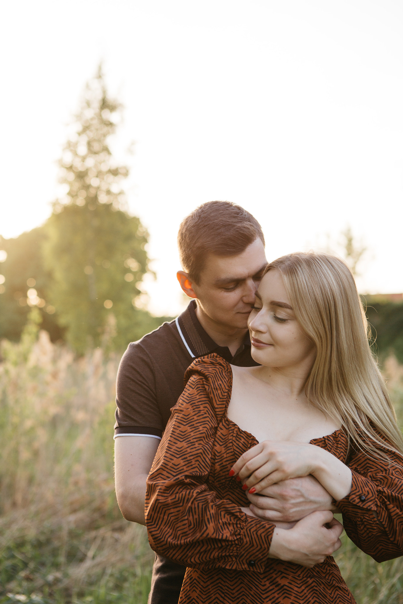 young couple hugging in the park Tver, Russia