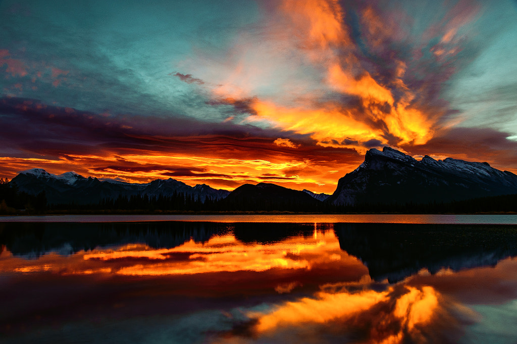 Fire over Banff by xiaoming tang on 500px.com