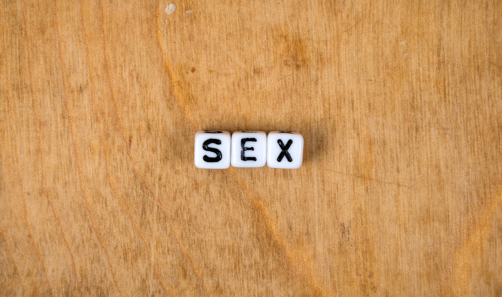 cube words on the wooden table