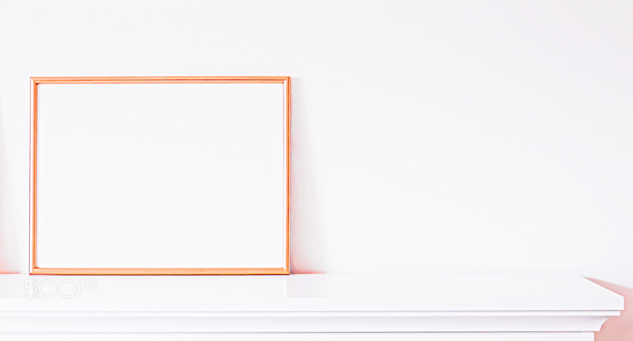 Rose gold frame on white furniture, luxury home decor and design for