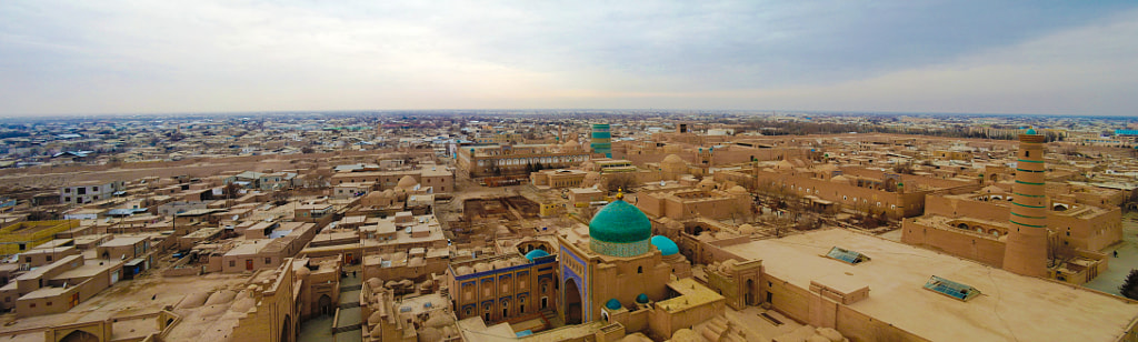 Aerial panorama view to Khiva old city, Uzbekistan by sergey Mayorov on 500px.com