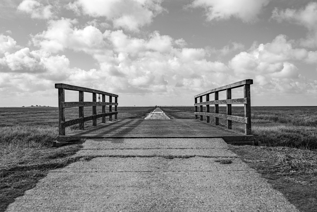 Way to Westheversand Lighthouse black and white by Sebastian  on 500px.com
