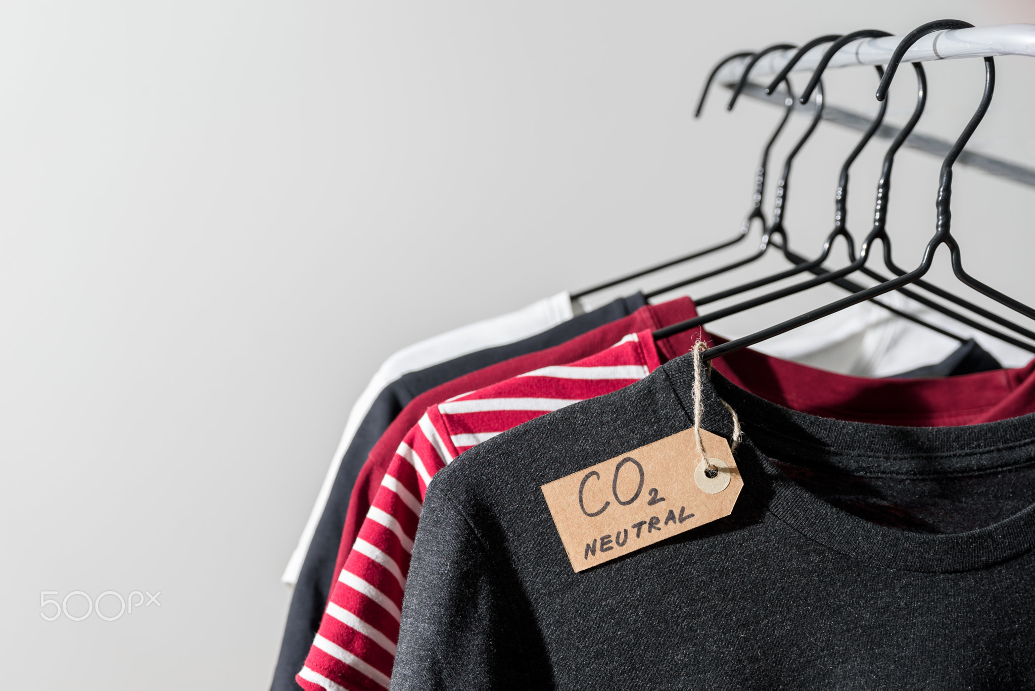 Clothes with carbon emission label