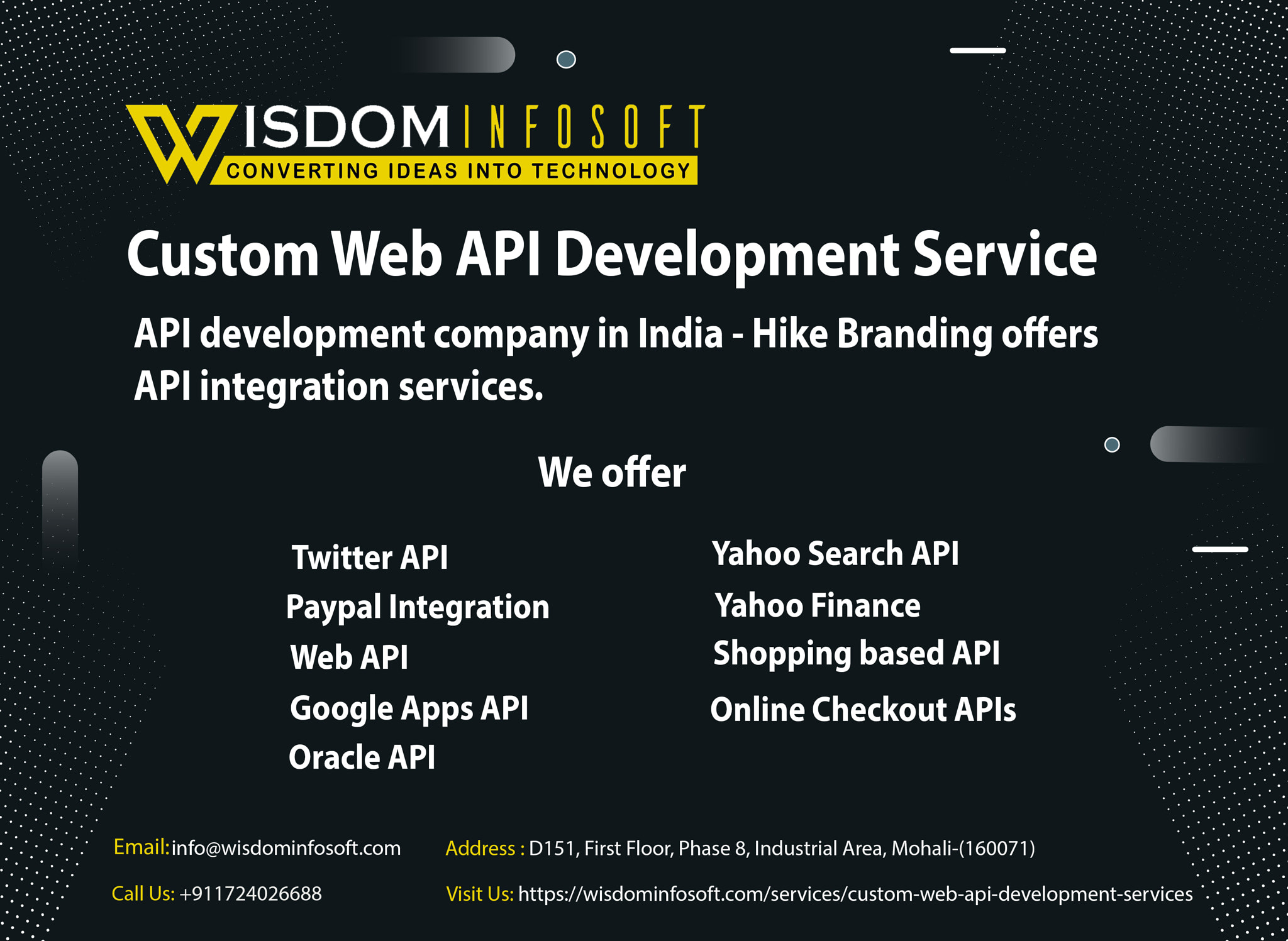 Custom Web API Development Services  Wisdom InfoSoft