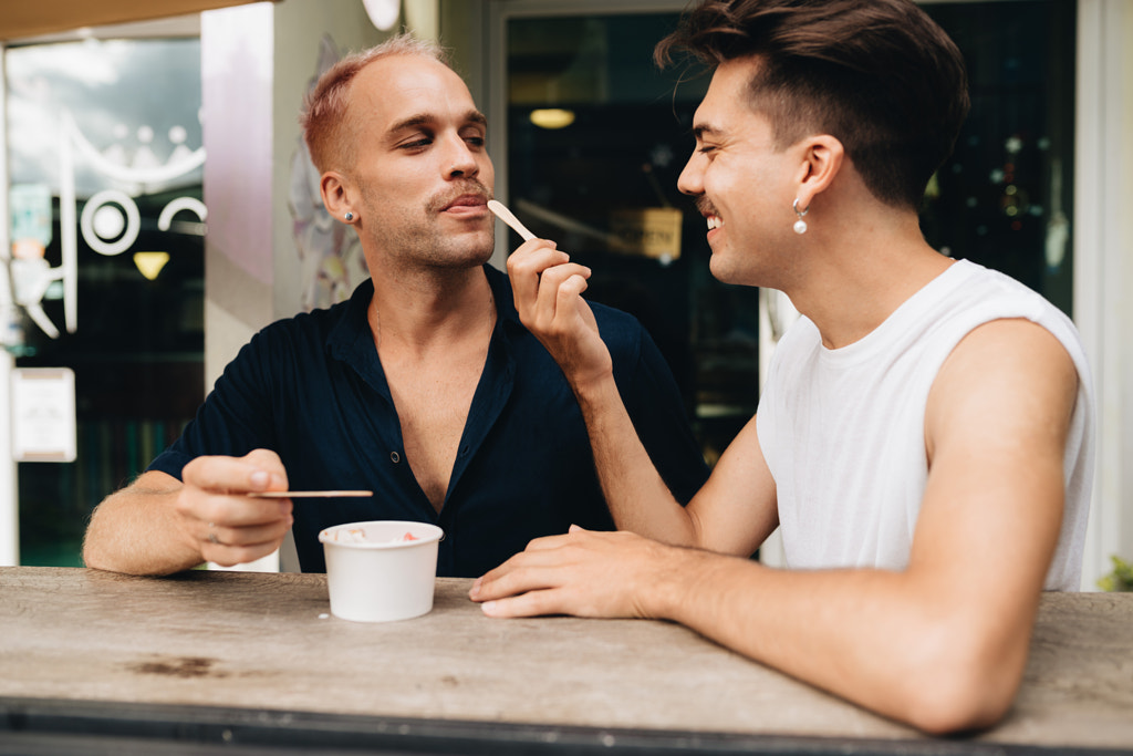 Gay Couple spend time together outdoors by Natalie Zotova on 500px.com