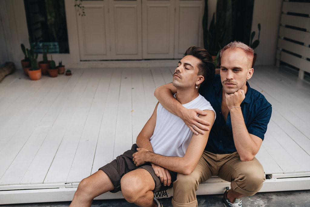 Gay Couple spend time together outdoors by Natalie Zotova on 500px.com