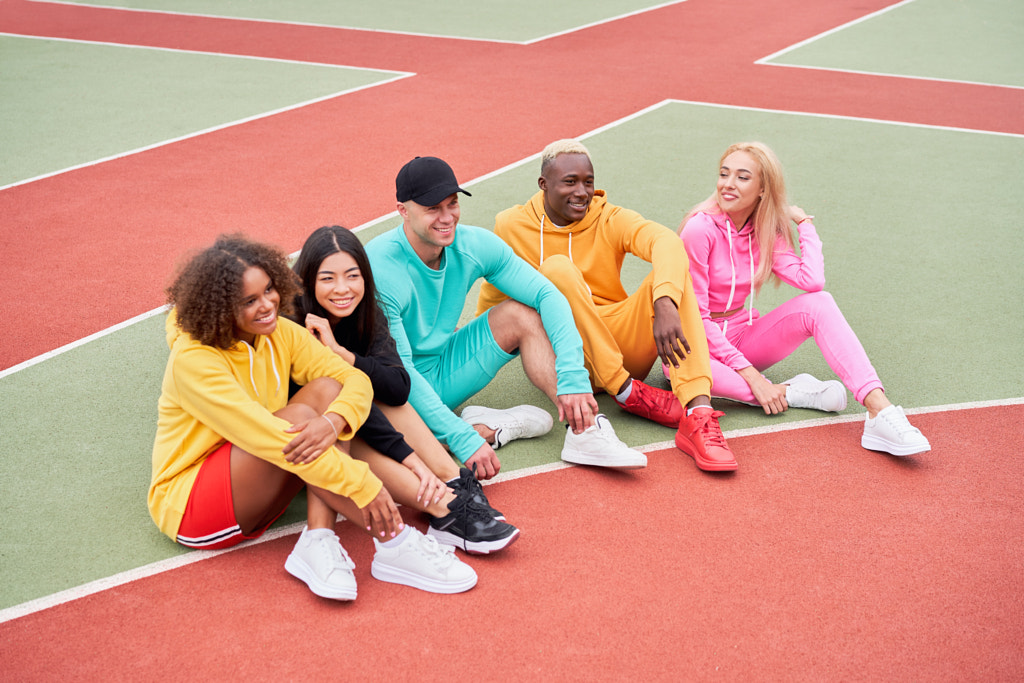 Multi-ethnic group people teenage friends. African-american, asian by Andrii Afanasiev on 500px.com