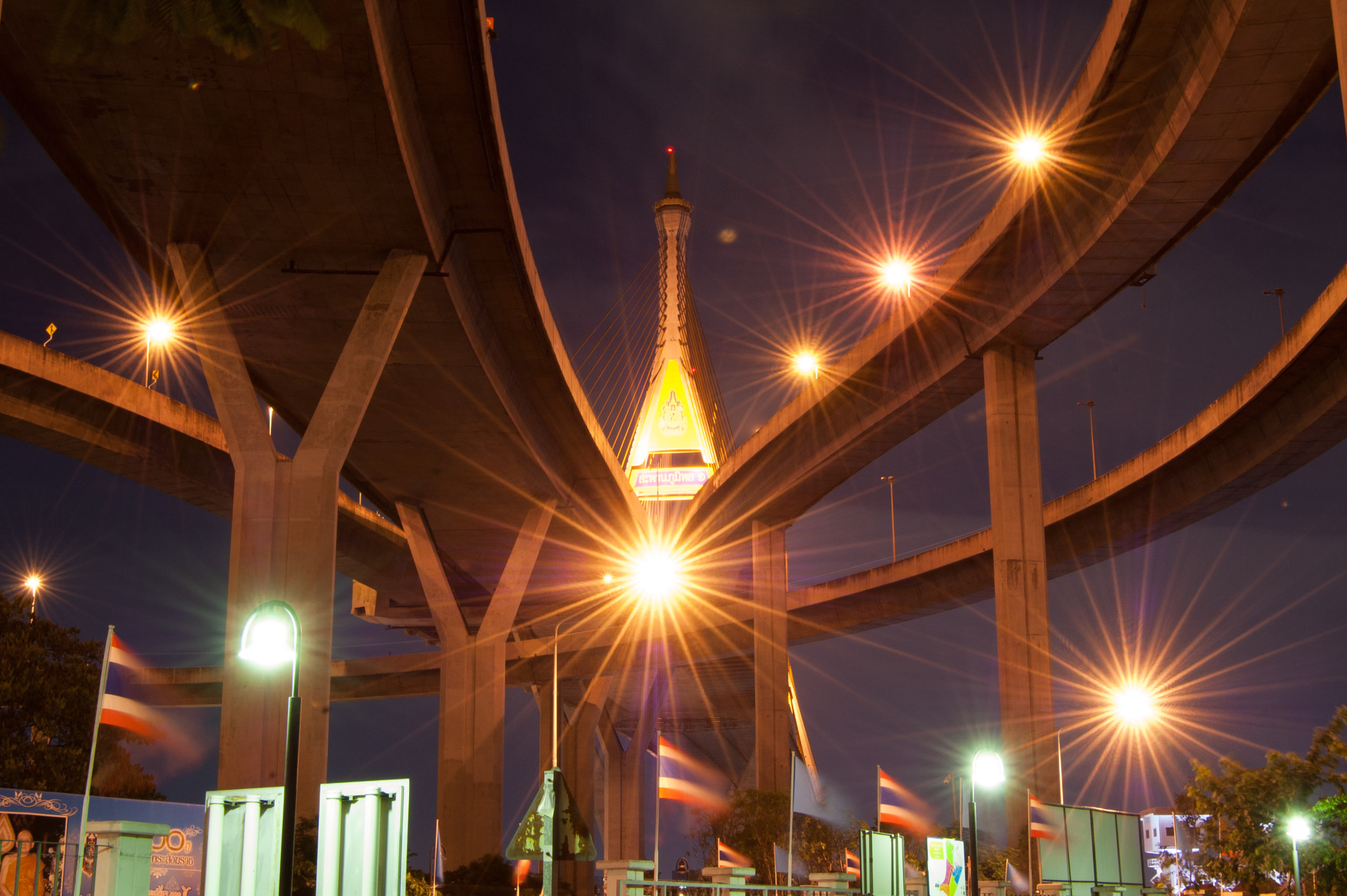 Twilight time at Bhumibol bridge