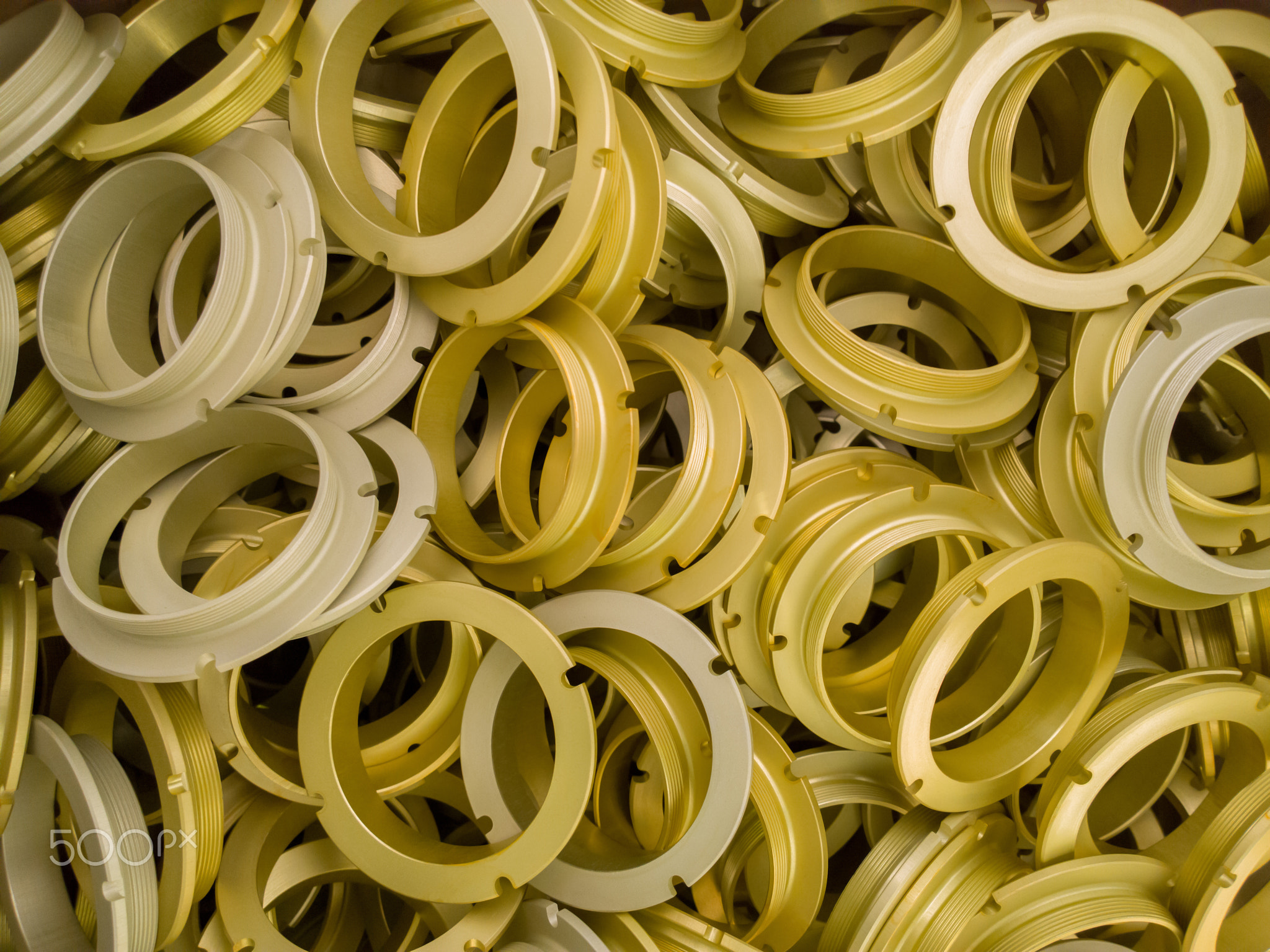 a batch of sulfur oxidated anodized aluminium parts