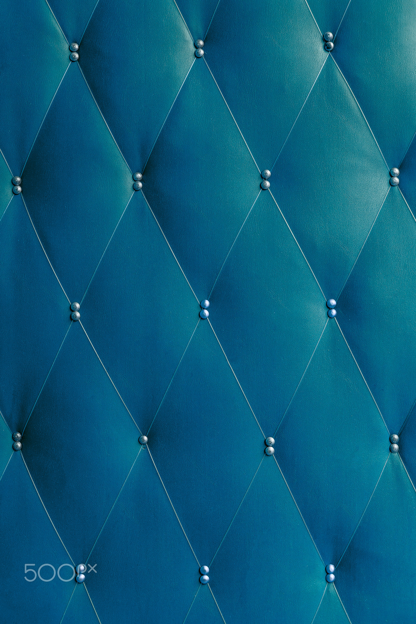 Soviet classic blue brown dermantine front door with a banner of