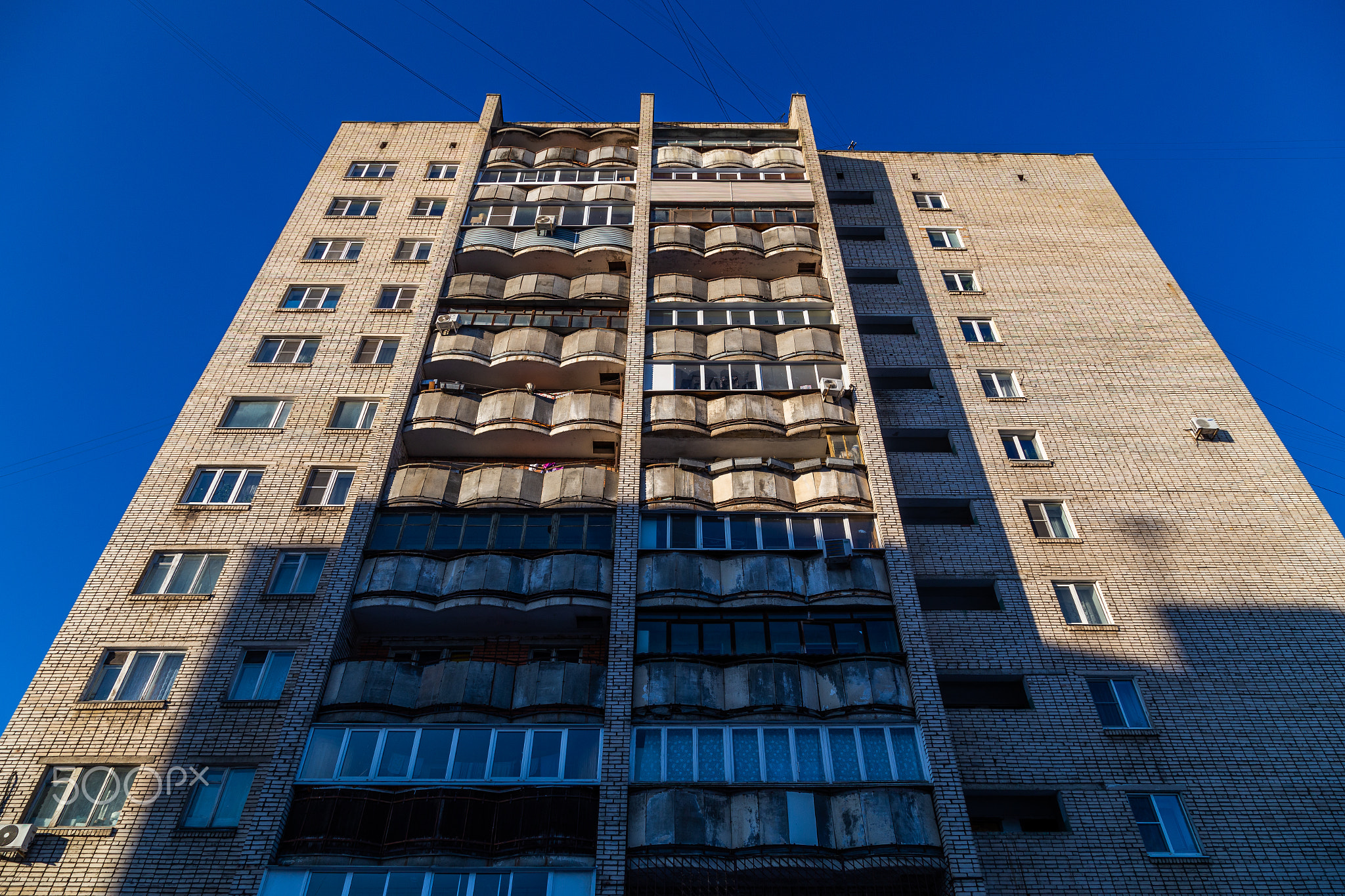 typical mid-russian silicate brick high rise condominium residential