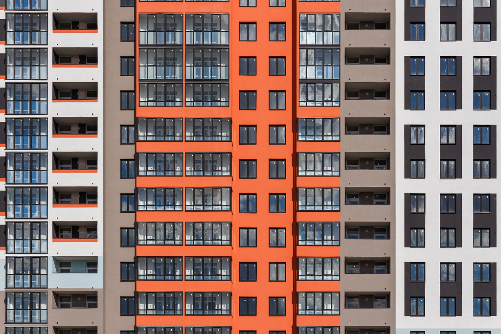 full frame background of new high rise apartament building wall with by teh_z1b on 500px.com