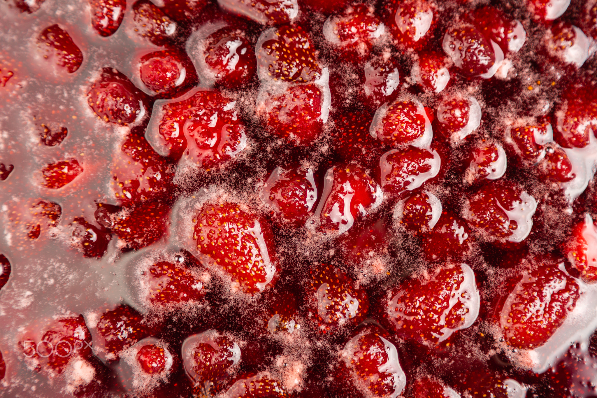 Boiling Homemade Strawberry jam.