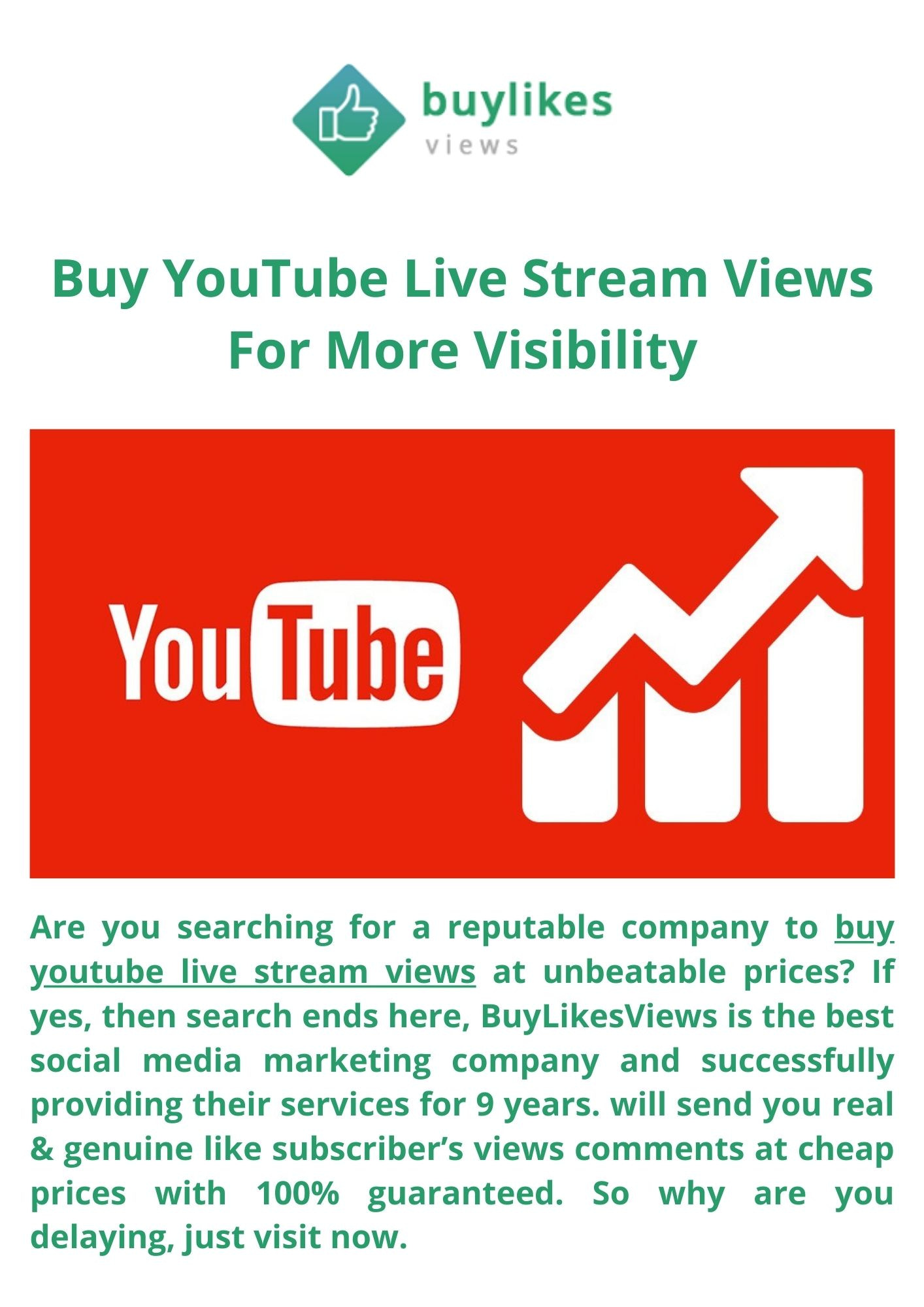 Buy YouTube Live Stream Views For More Visibility