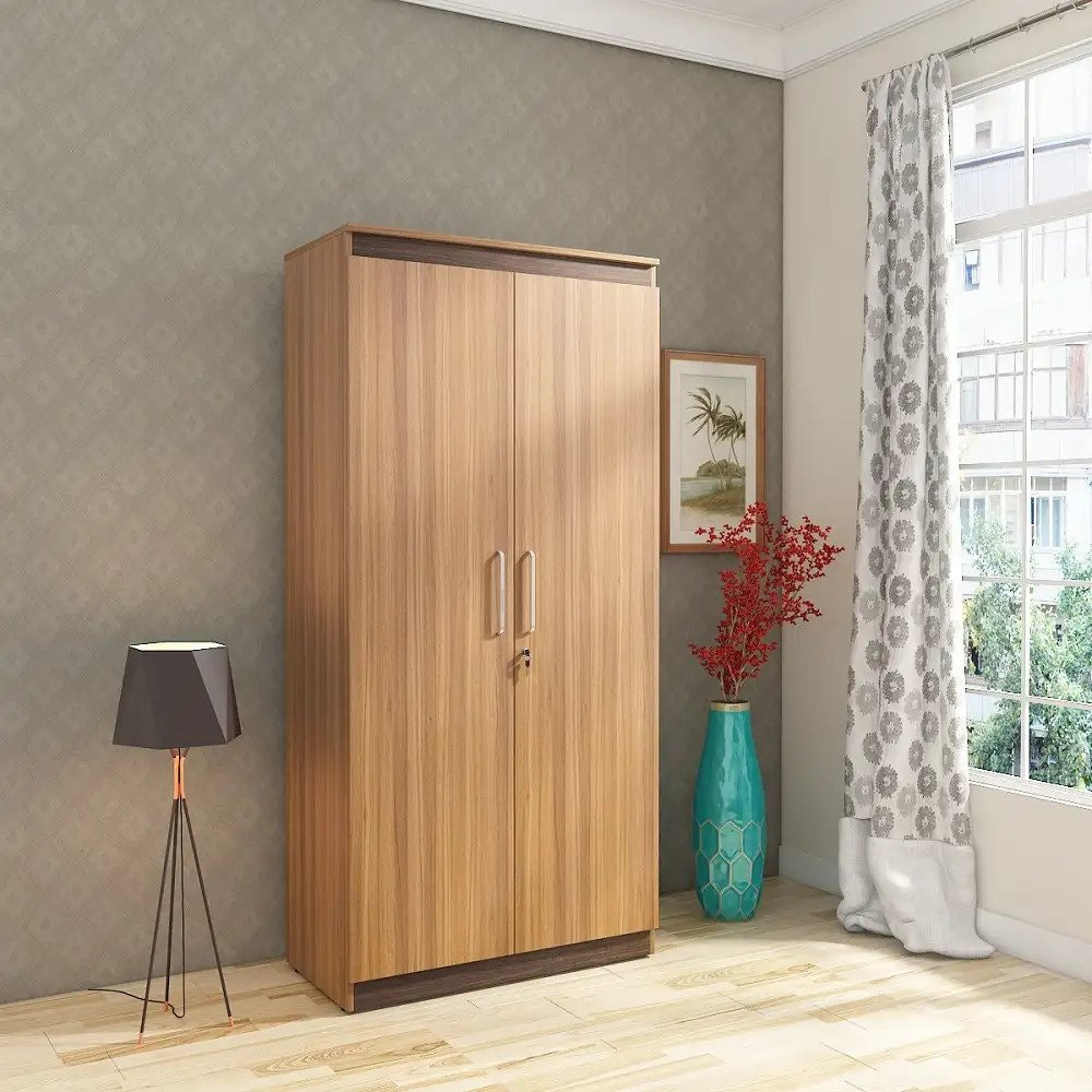 Buy 2 Door Wardrobe In Exotic Teak Finish