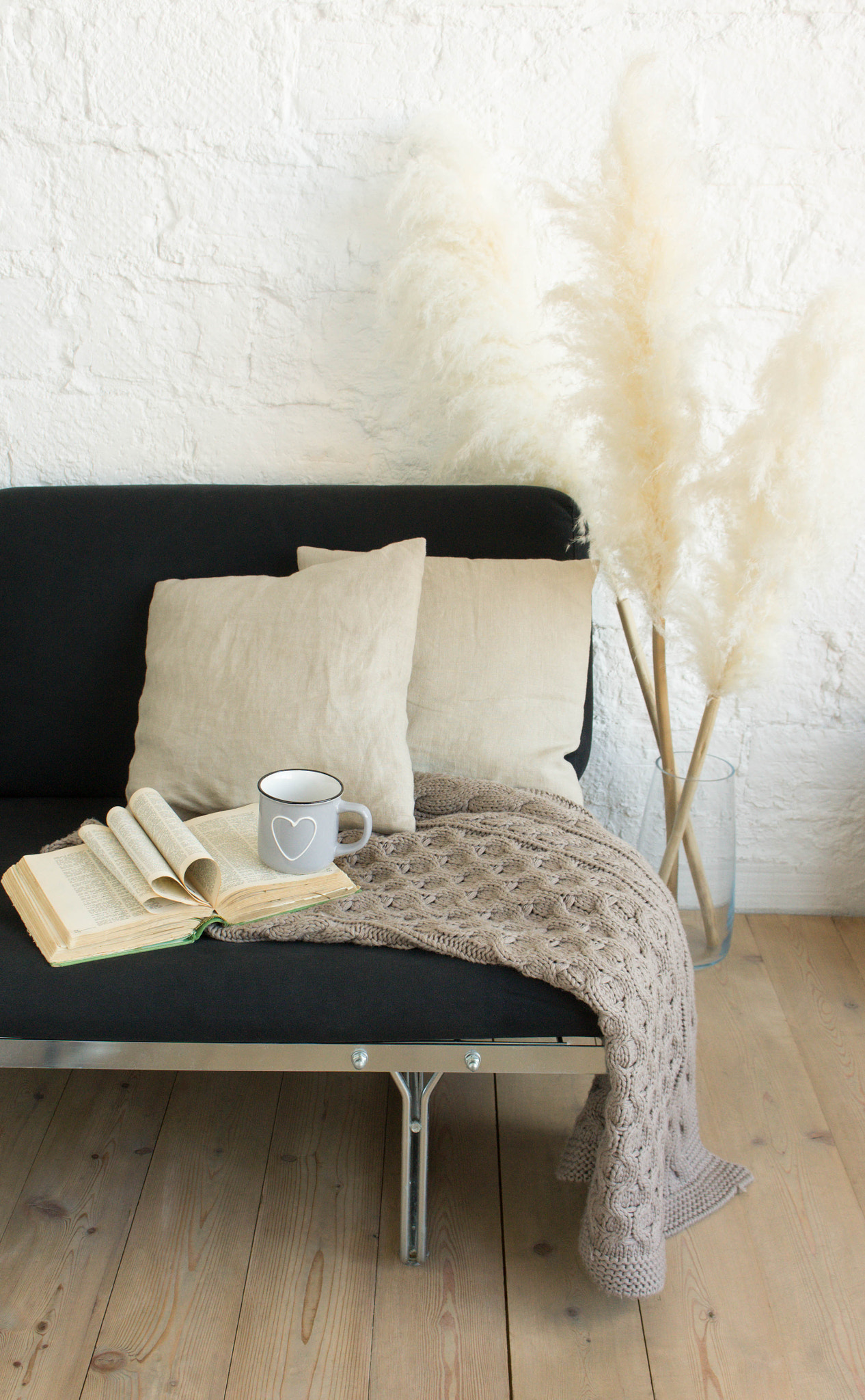 Stylish scandinavian living room interior. Home decor