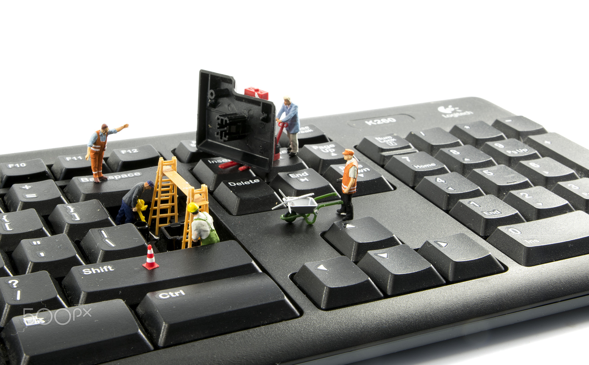 little figures try to hack the computer system