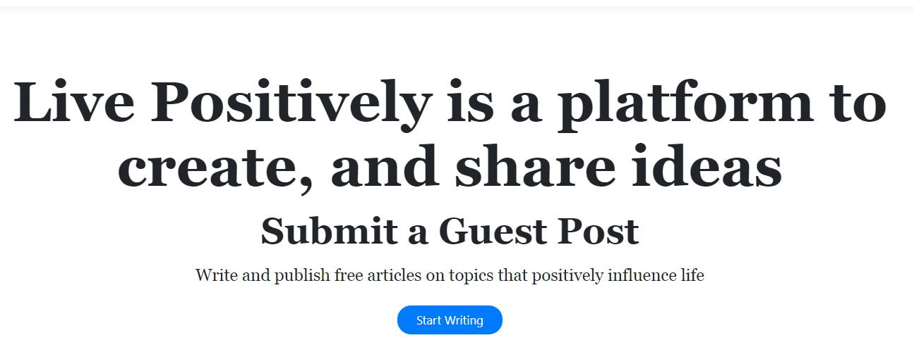 Submit a guest post | Live Positively