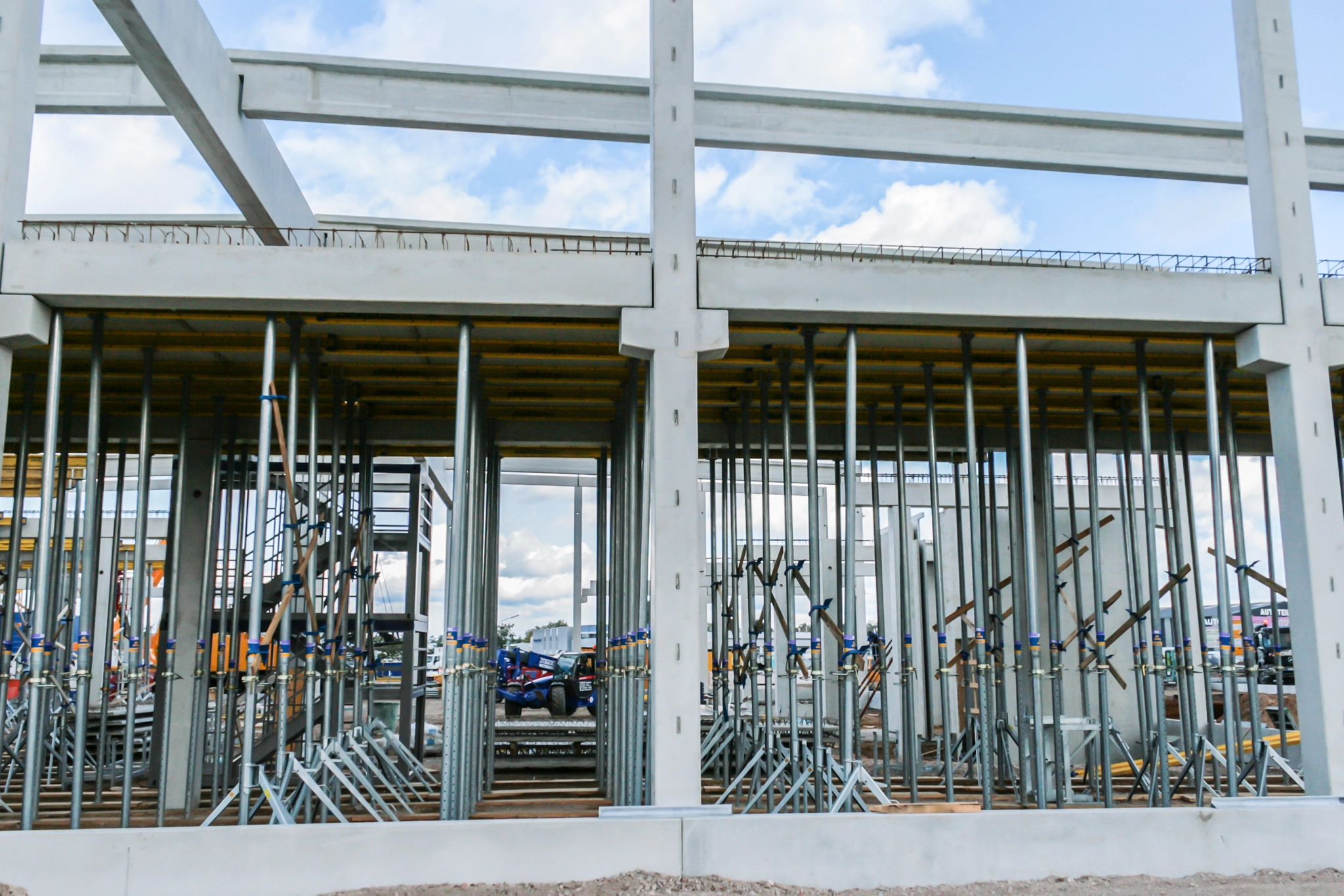 Construction site with precast concrete elements