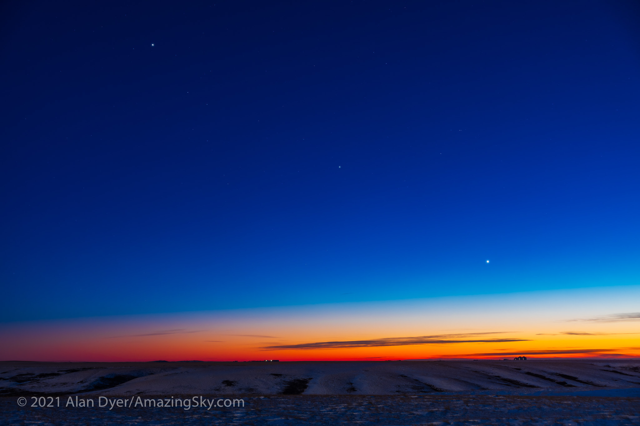 Three-Planet Line-Up in Evening Twilight v1 (Dec 17, 2021)