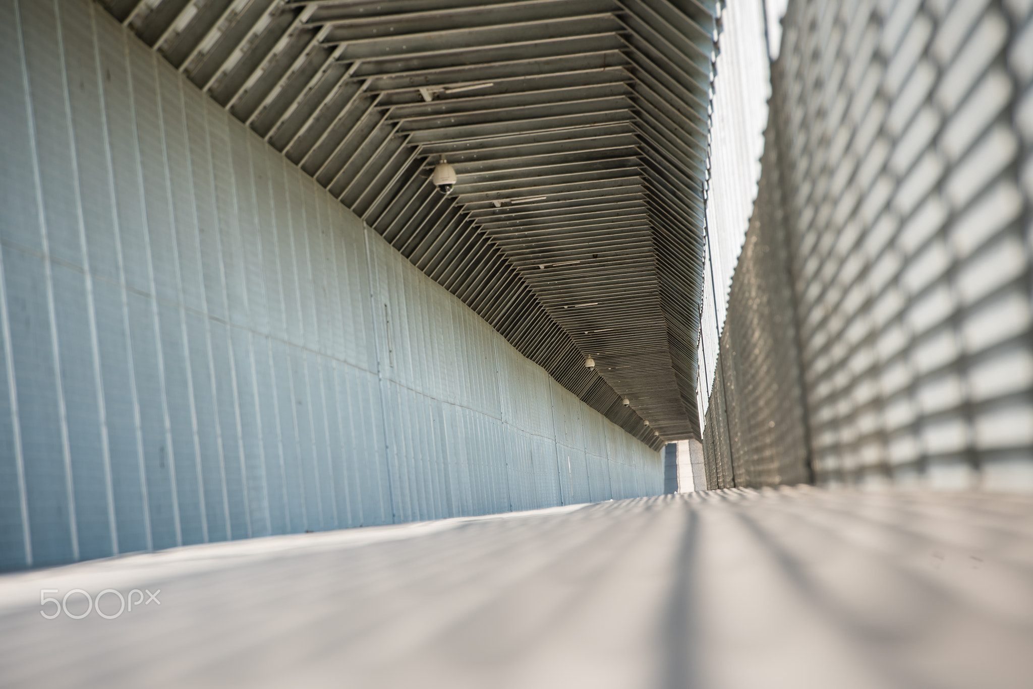 Beautiful shapes and perspective of bridge tunnel.