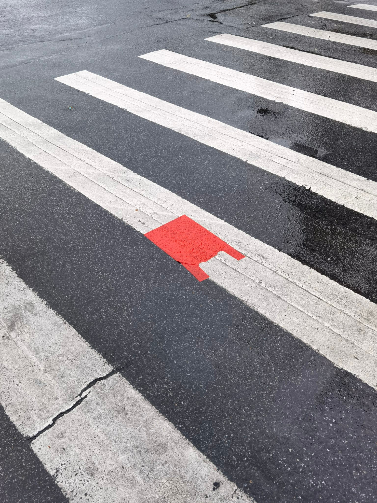 道路斑马线高角度视图