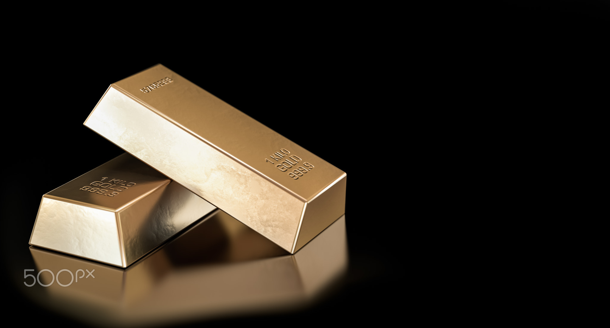 Stack of gold bars, financial and reserve of value concept. Copy space