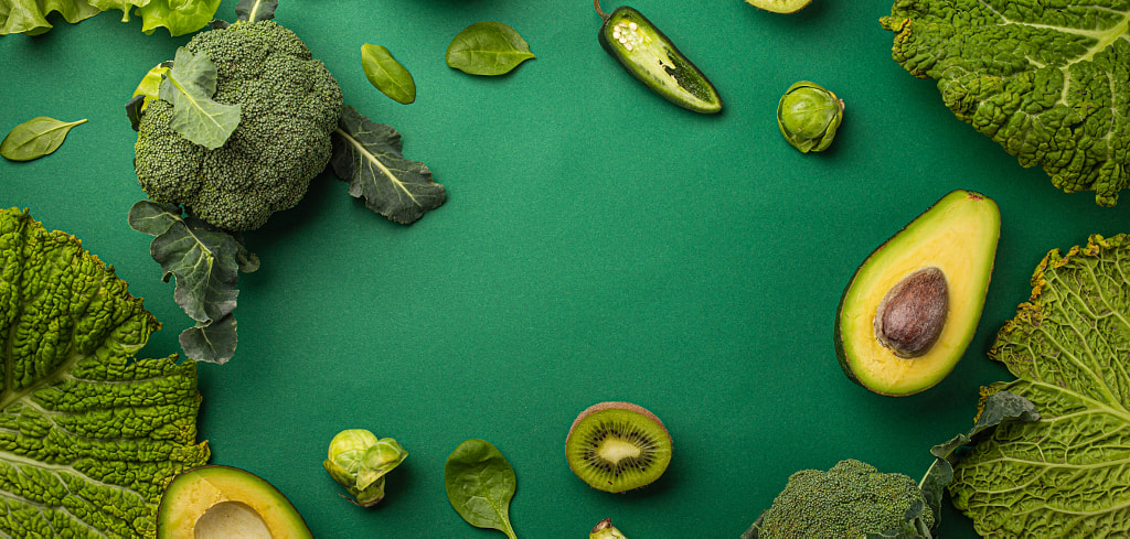 Creative layout food concept made of green fruit and vegetables on by Elena Yeryomenko on 500px.com