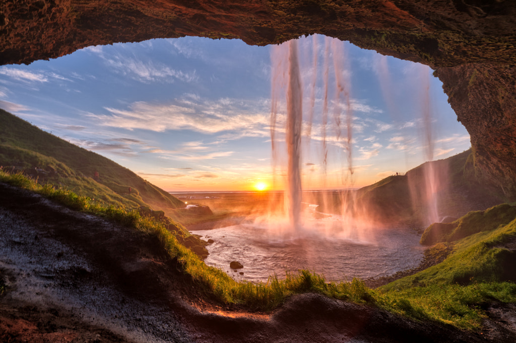 sunset at Seljalandsfoss by Judith Kuhn on 500px.com