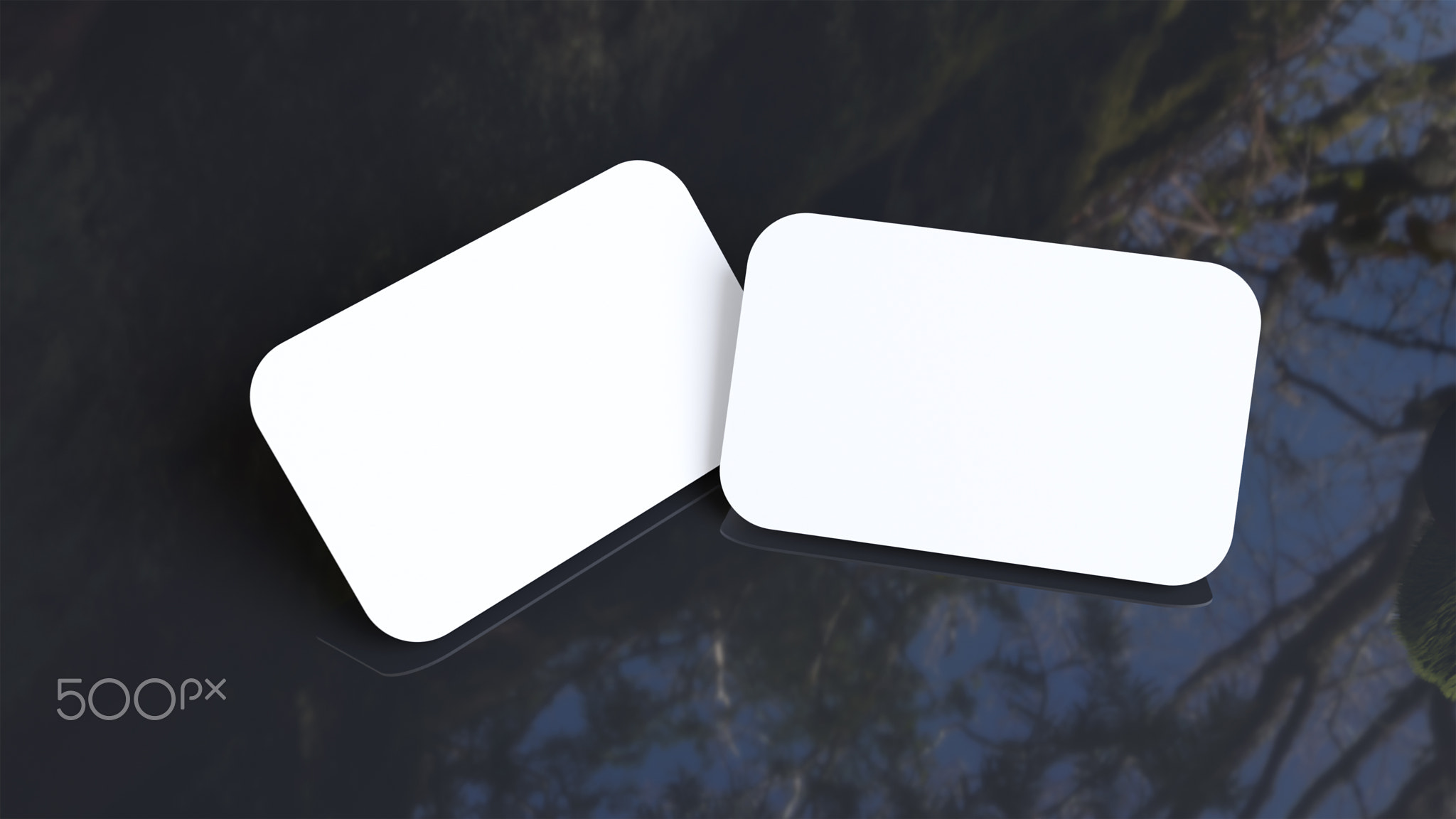 Glossy id card elegant mockup proffesional with reflect effect