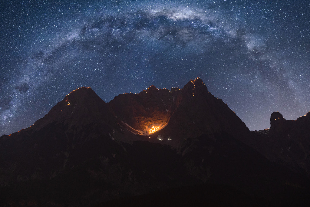 Bruning mountains at night by Lukas Klima on 500px.com