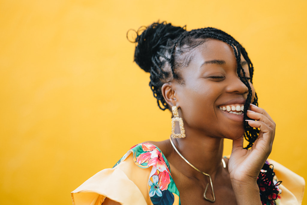 Portrait of young black woman by Natalie Zotova on 500px.com