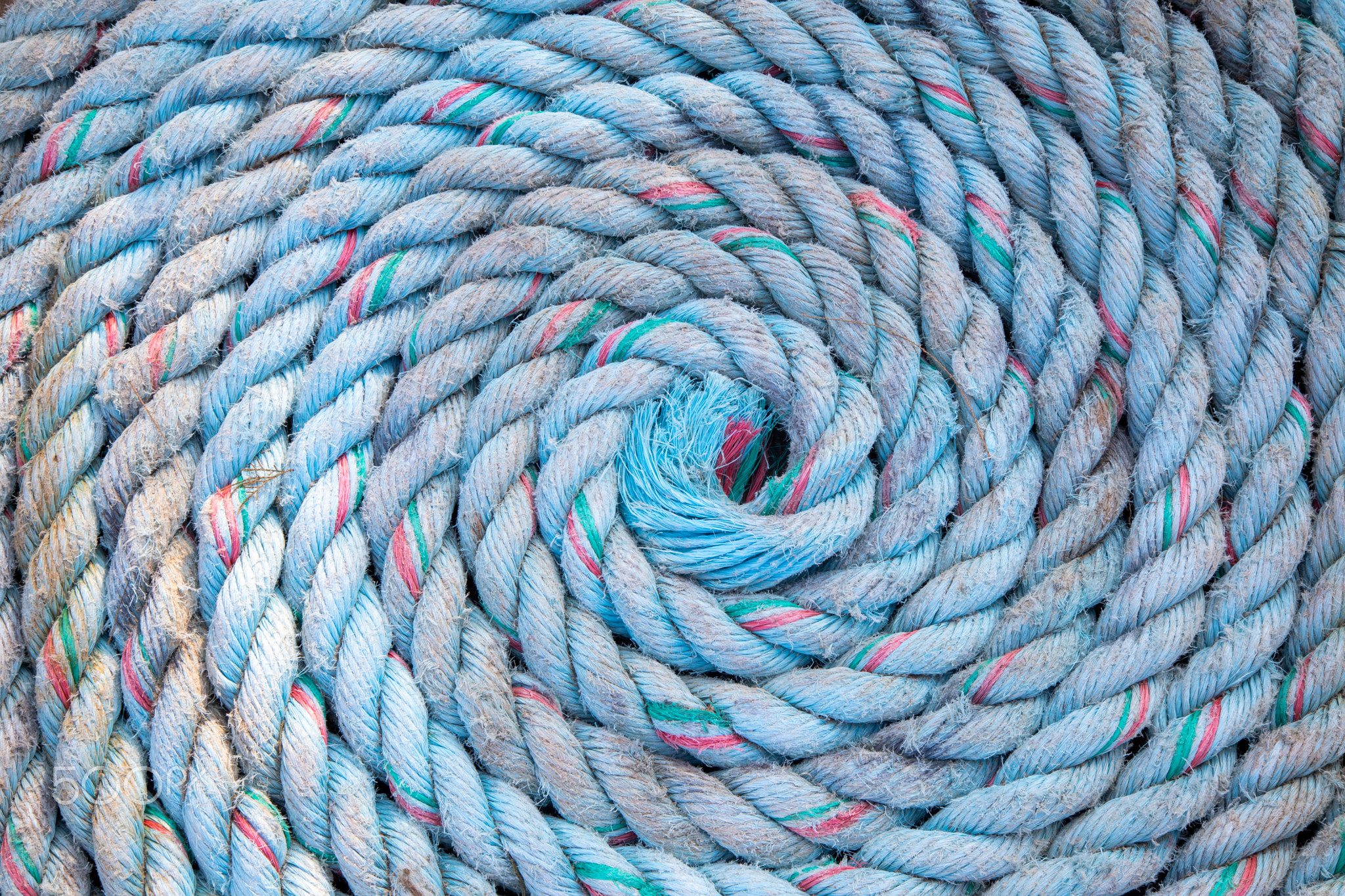 Blue used old ropes recurring pattern texture Rigging of a sailing