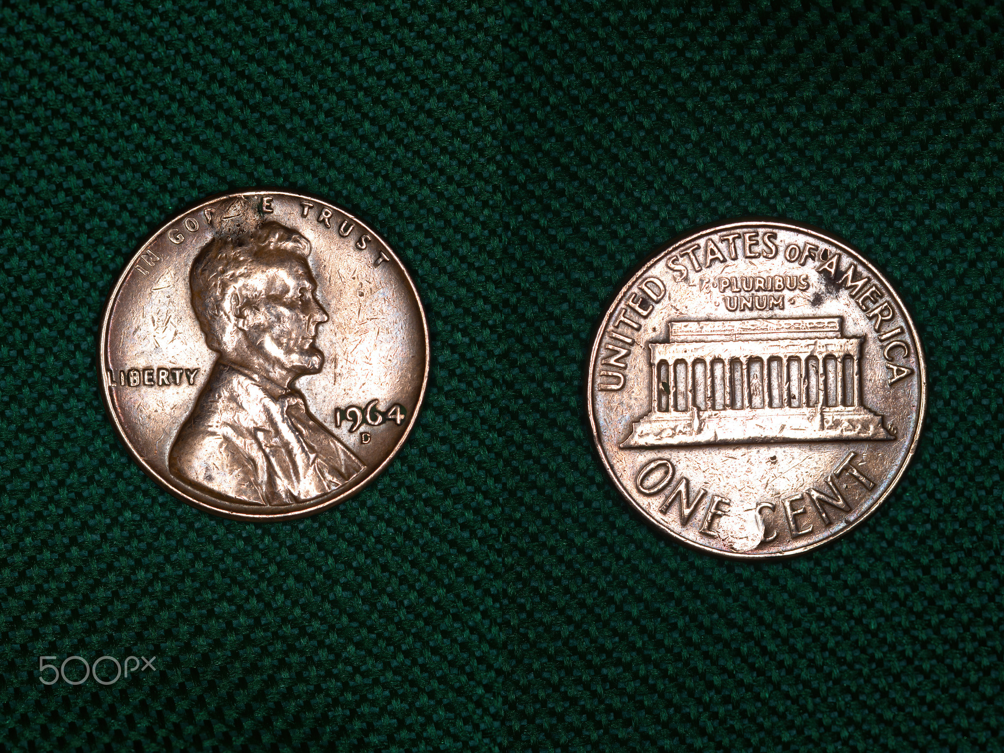 The monetary unit of the USA in one cent 1964