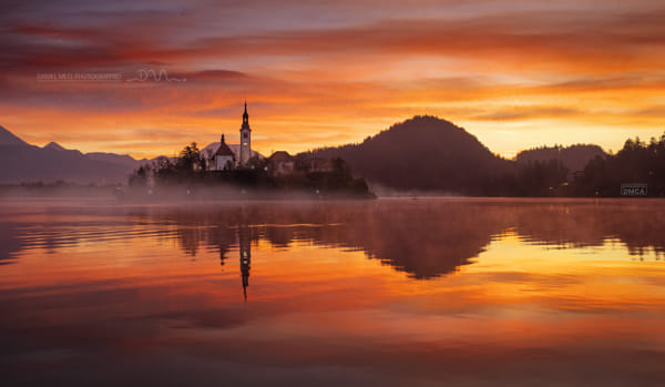 Bled in red color