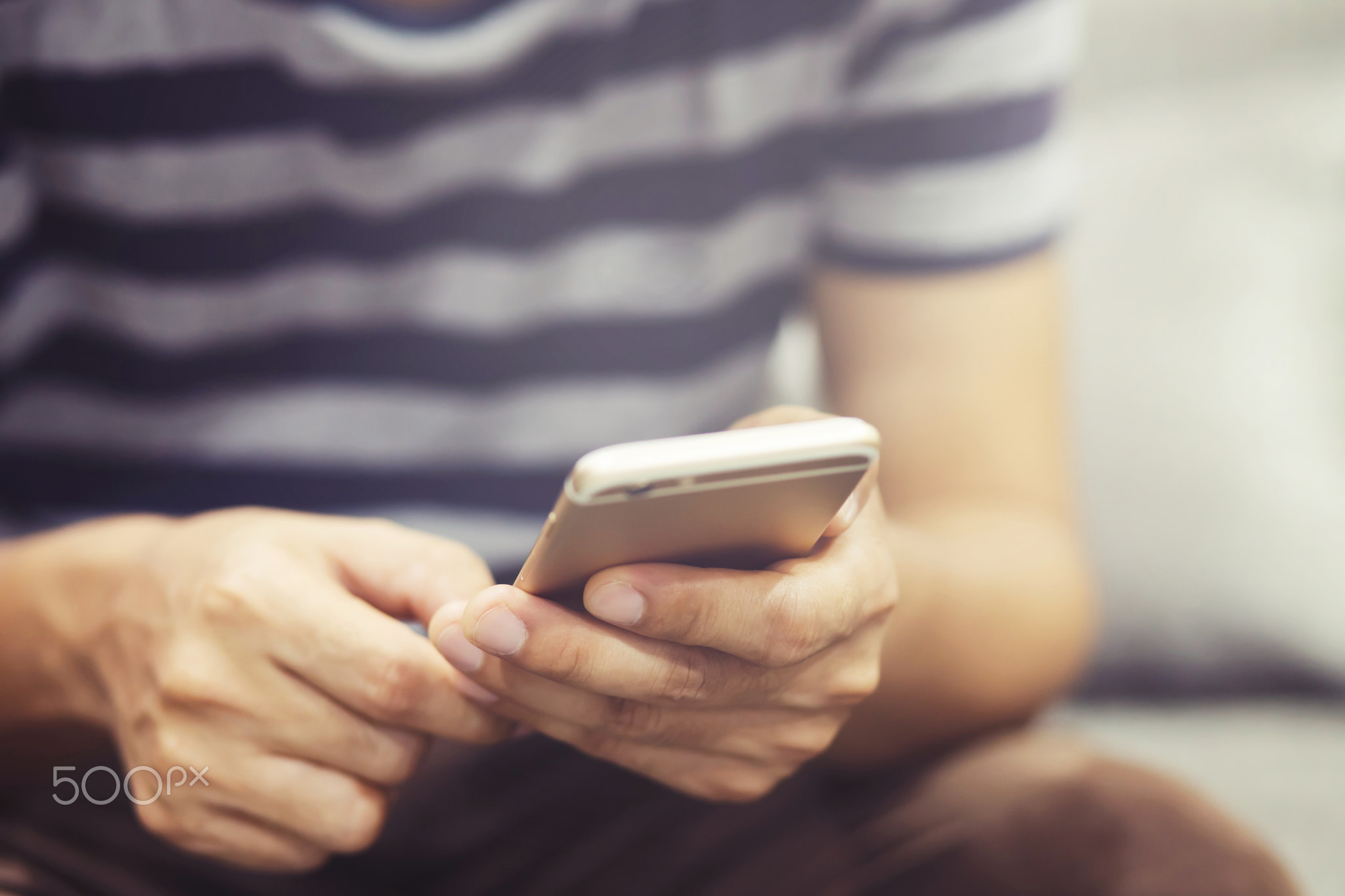 close up of Young Man using mobile