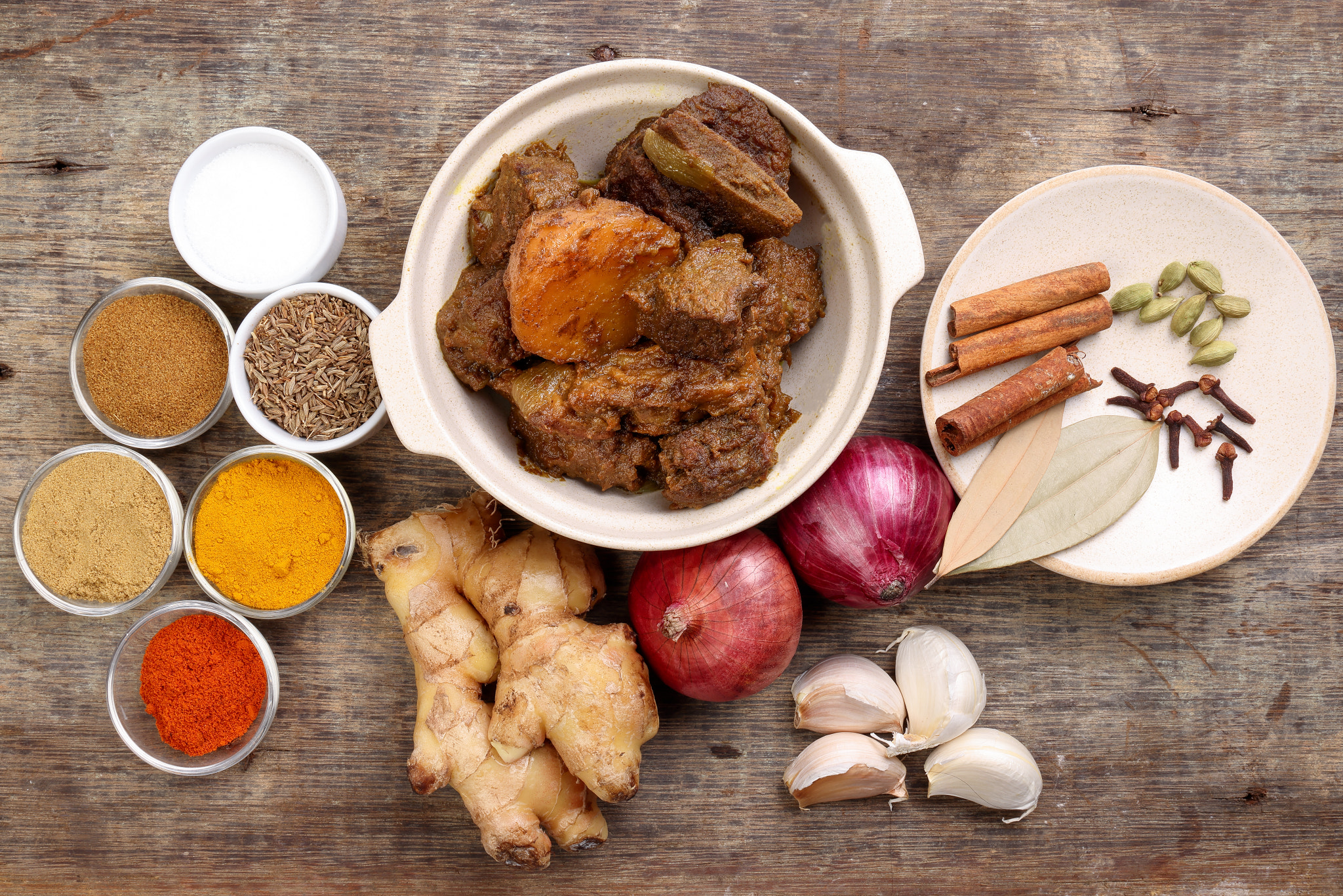 Beef bhuna dry curry with potato